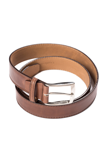 Gentlemen`s Corner Hand Painted Leather Belt - Brown
