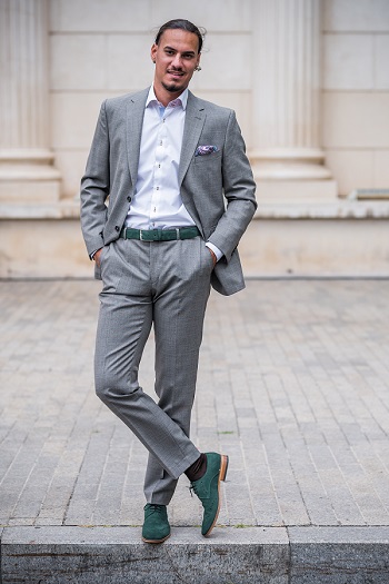 Gentlemen`s Corner Slim Fit Business Brown Suit