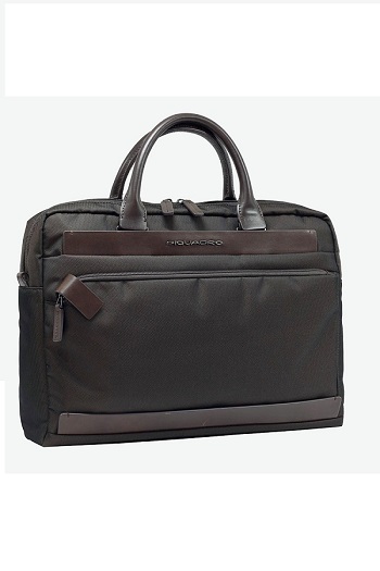 Piquadro Laptop Leather Briefcase - 14� si iPad�10,5��/9,7� - Brown