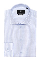 Brad Linen Shirt - Blue White Stripe
