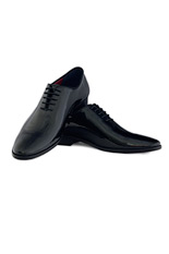Gentlemen`s Corner One-Piece Black Patent Leather Shoes