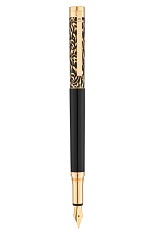 Waldmann Xetra Vienna Fountain Pen - Black Lacquer Gold Plated