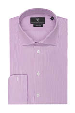 Brant Dark Pink Stripe Shirt - Double Cuff