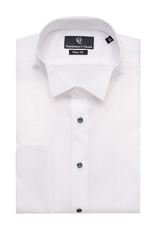 Naxos White Dress Shirt - Black Buttons-