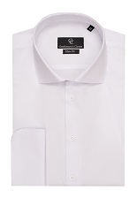 Gale Piquet White Shirt - Double Cuff