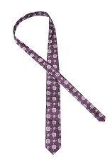 Gentlemen`s Corner Purple Silk Tie - Geometric Pattern