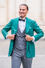 Gentlemen`s Corner Slim Fit Morning Dress Suit - Green