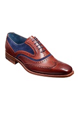 Barker McClean Shoes - Rosewood Calf / Navy Suede-