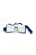 White on Blue Satin Bow Tie