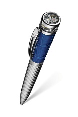 TF Est. 1968 Tourbillon Pen St. steel - Bugatti Blue Leather