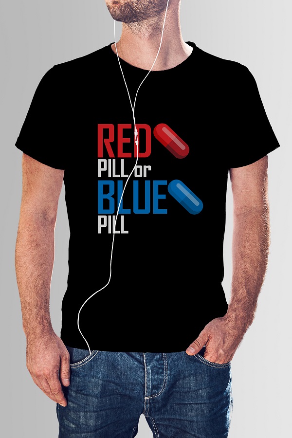 Tricou negru GC - Red Pill or Blue Pill