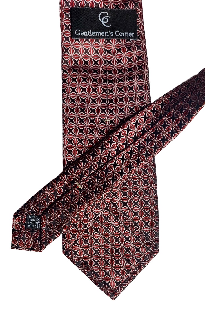 Cravata grena cu model geometric Gentlemen`s Corner