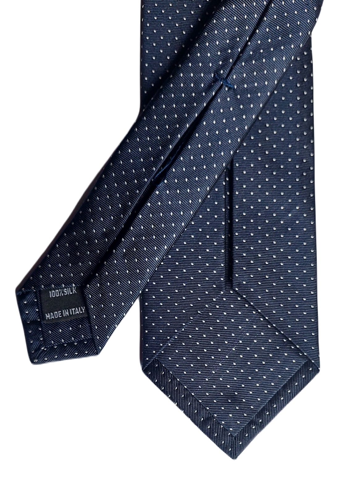 Cravata bleumarin cu puncte fine albe Gentlemen`s Corner