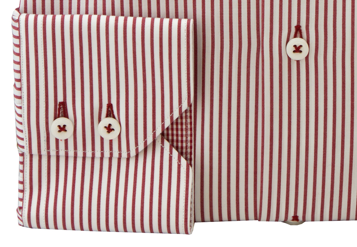 Camasa alba cu dungi grena Baker - manseta