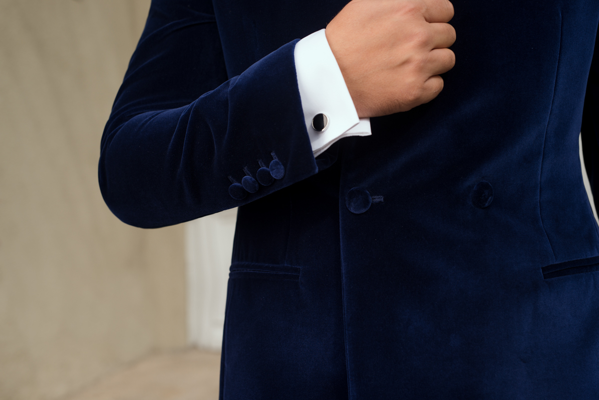 Sacou smoking catifea bleumarin Gentlemen`s Corner - Ramsay