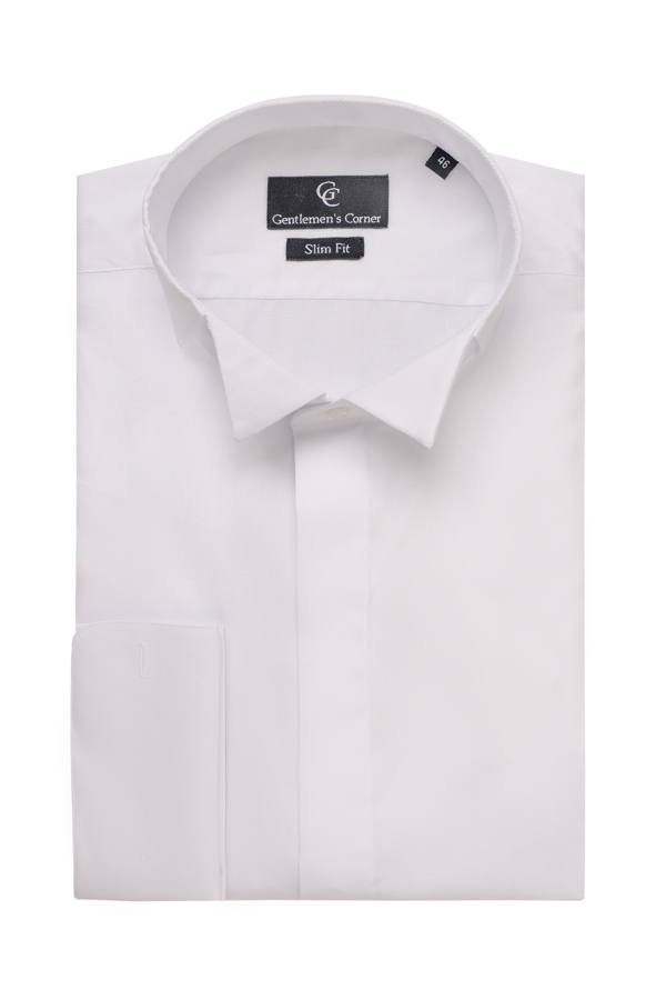 Camasa alba pentru papion Diamond Pique