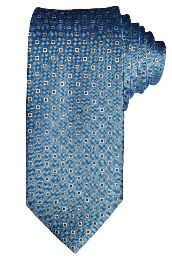 Cravata matase Gentlemen`s Corner bleu cu mini patrate
